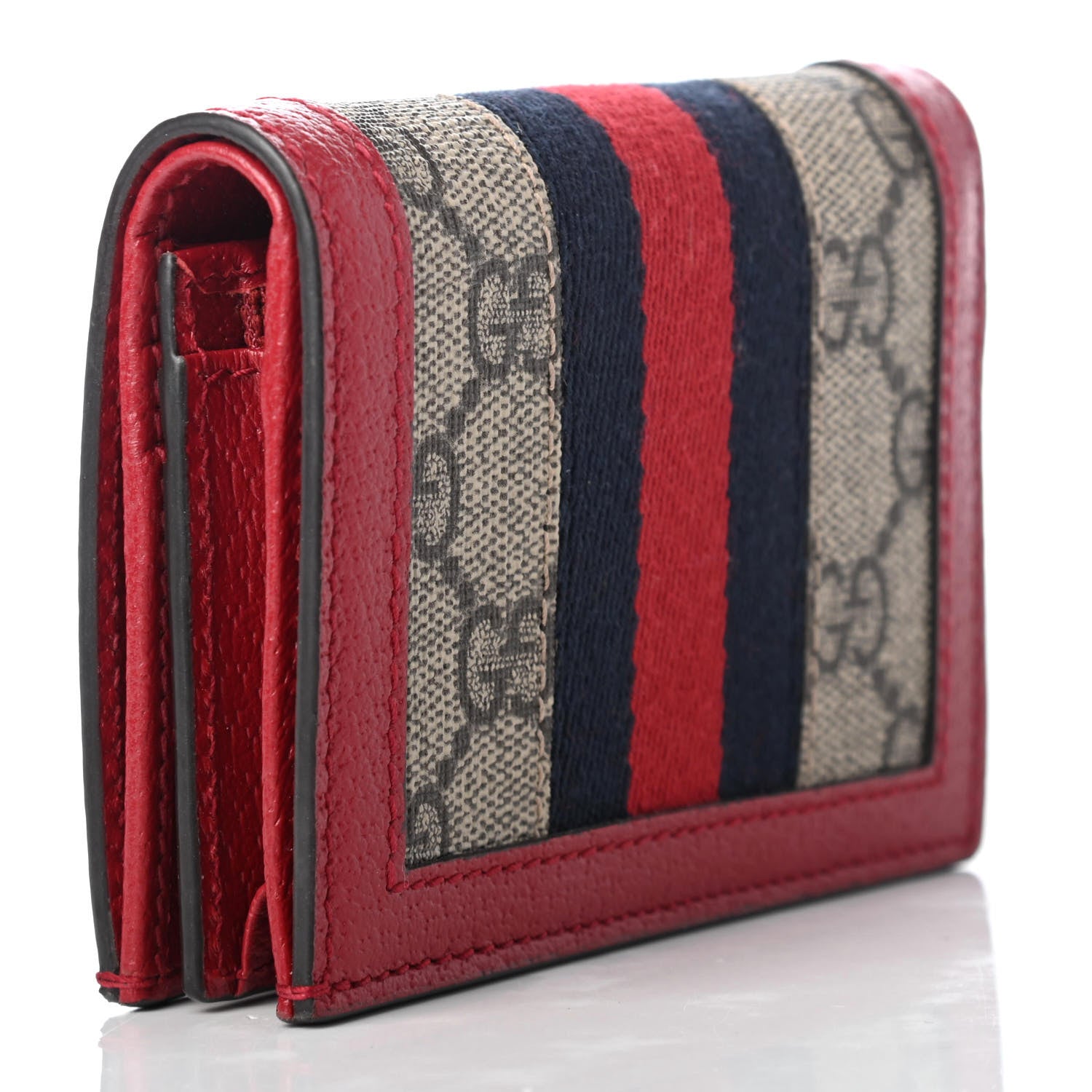 Gucci GG Supreme Monogram Queen Margaret Card Case Red 3 of 9