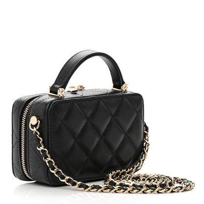 Chanel Caviar Quilted Small Top Handle Vanity Case Black 3 of 11