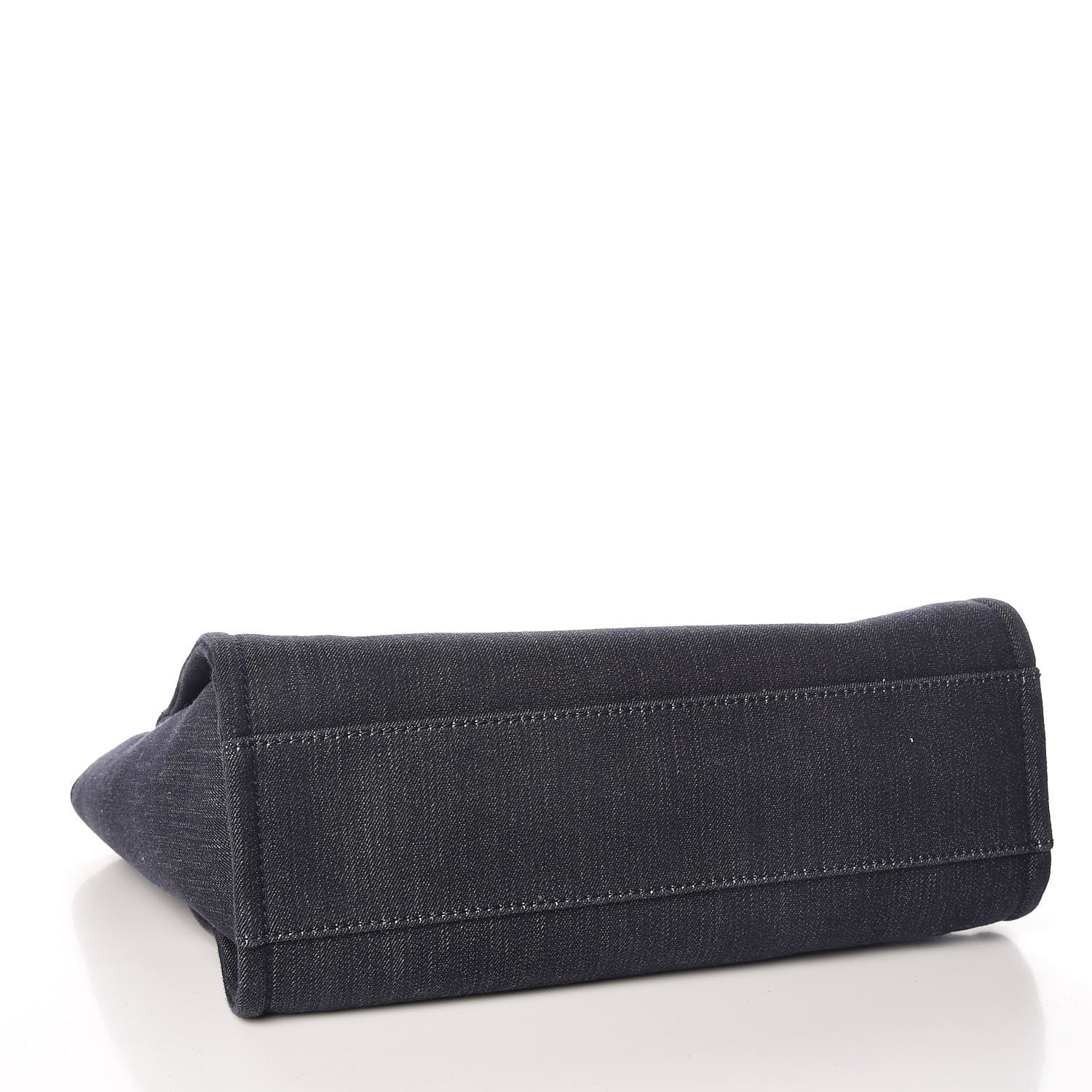 Chanel Denim Small Deauville Tote Dark Blue 4 of 9