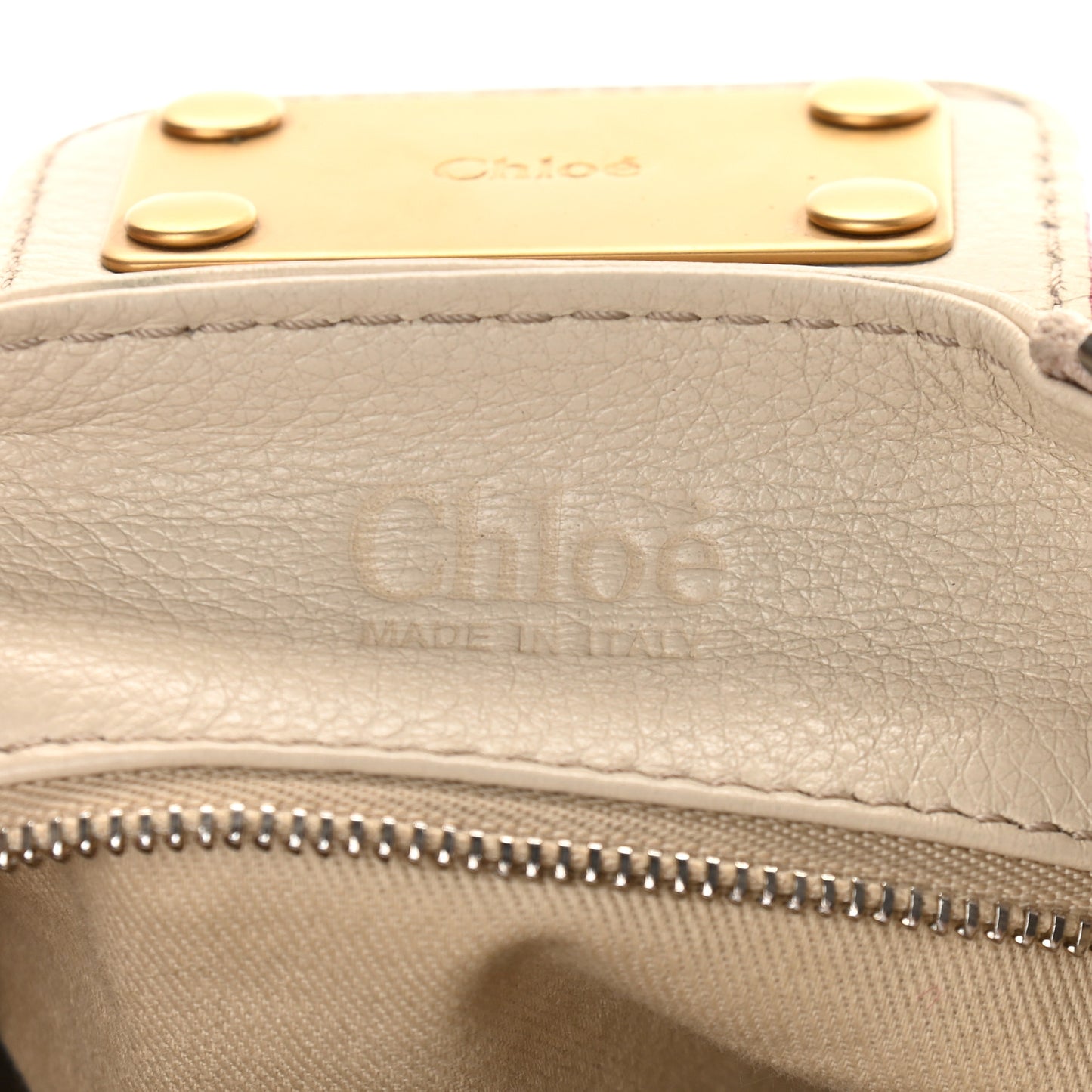 Calfskin Medium Paddington Satchel Off White