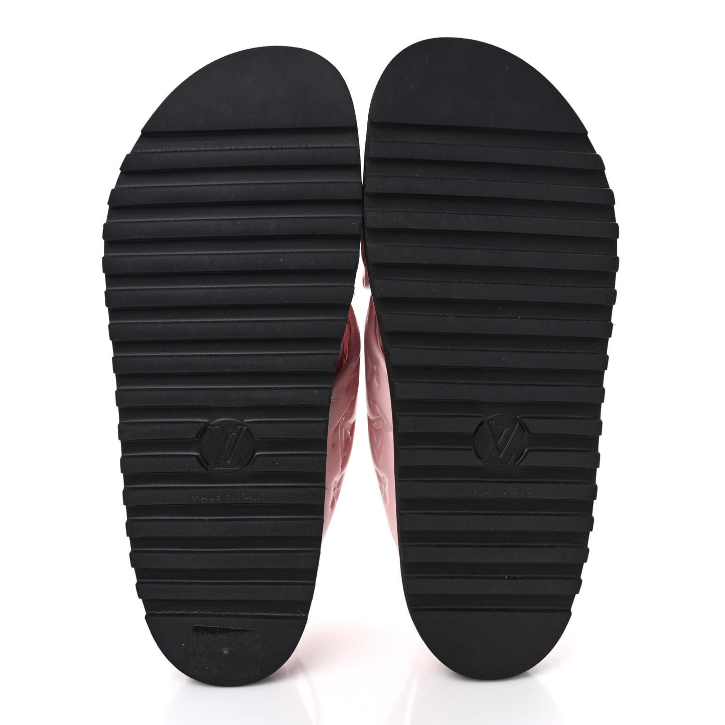 Lambskin Monogram Embossed Paseo Flat Comfort Sandals 39 Rose Clair