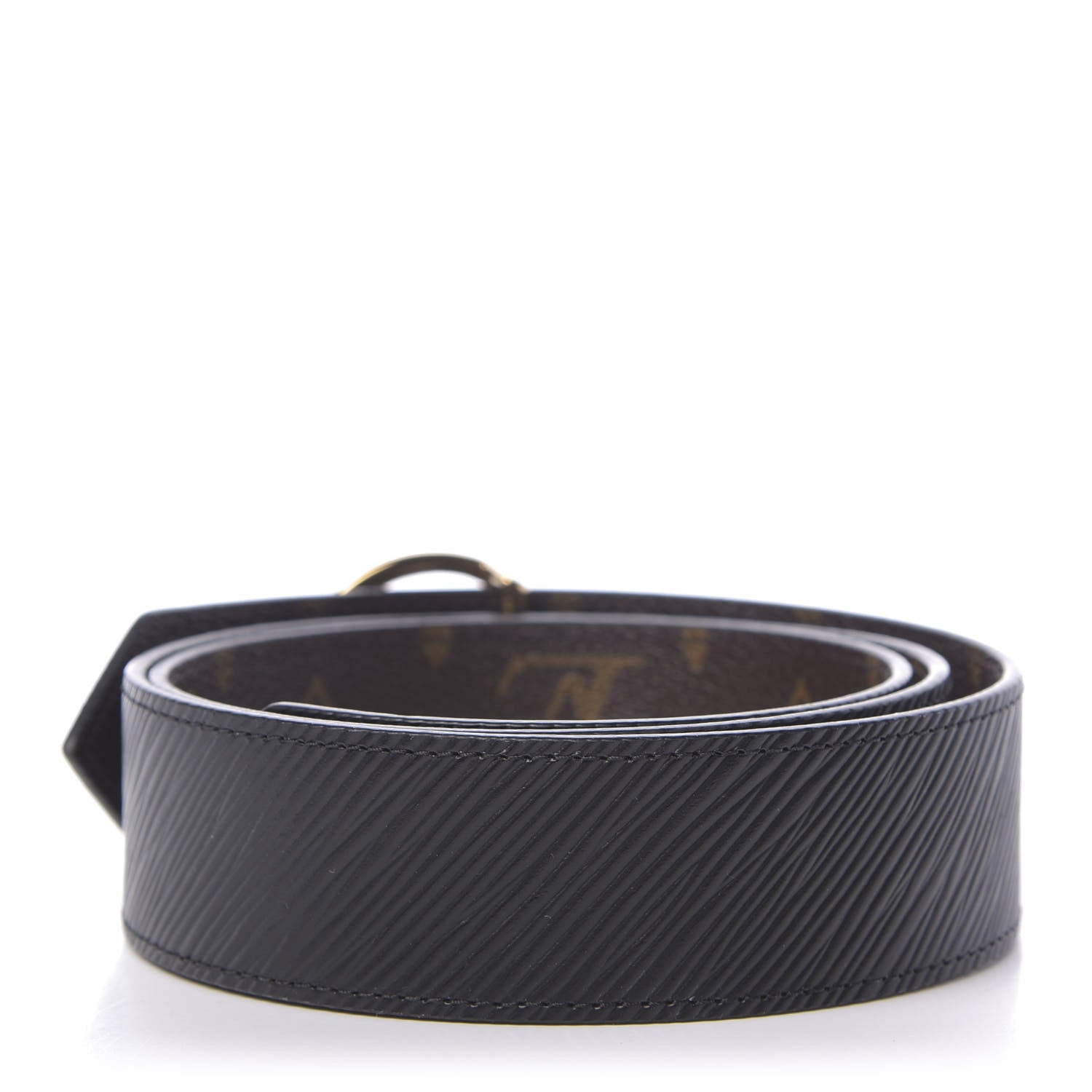 Louis Vuitton Monogram Epi 35mm LV Circle Reversible Belt 80 32 Black 2 of 5