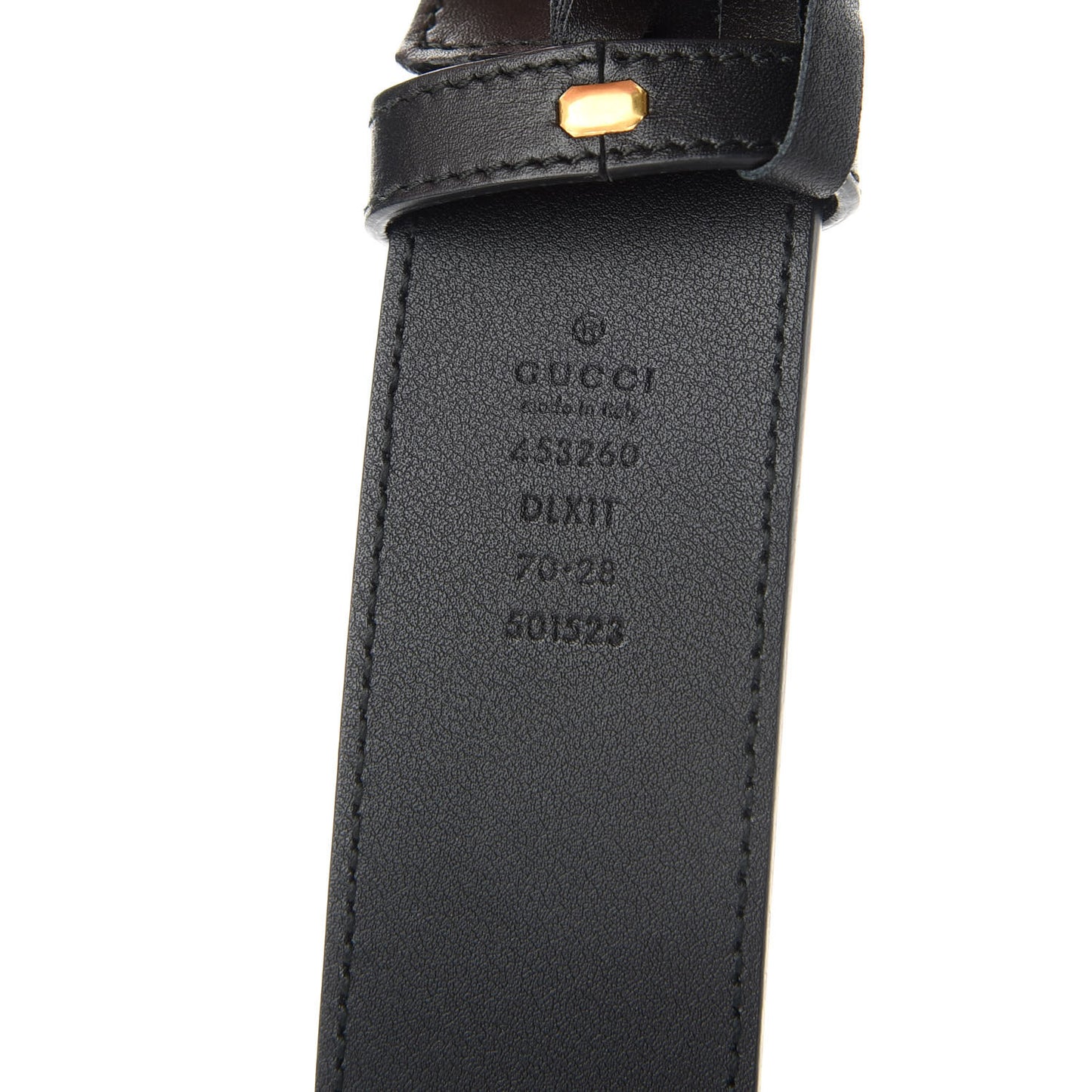 Moon Calfskin Pearl Double G 40mm Belt 70 28 Black Cream
