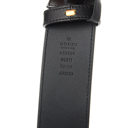 Gucci Moon Calfskin Pearl Double G 40mm Belt 70 28 Black Cream 3 of 4