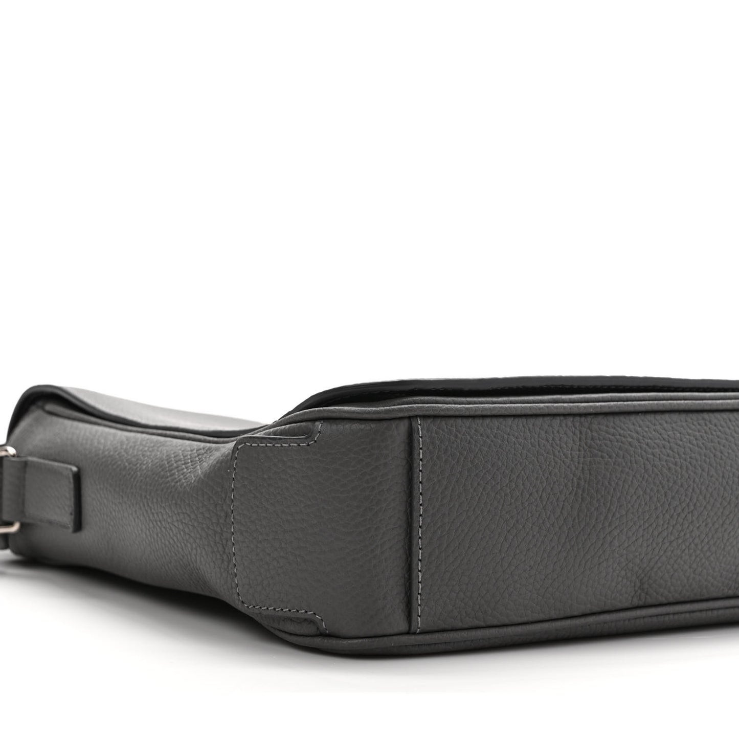 Calfskin Logo Messenger Charcoal Grey