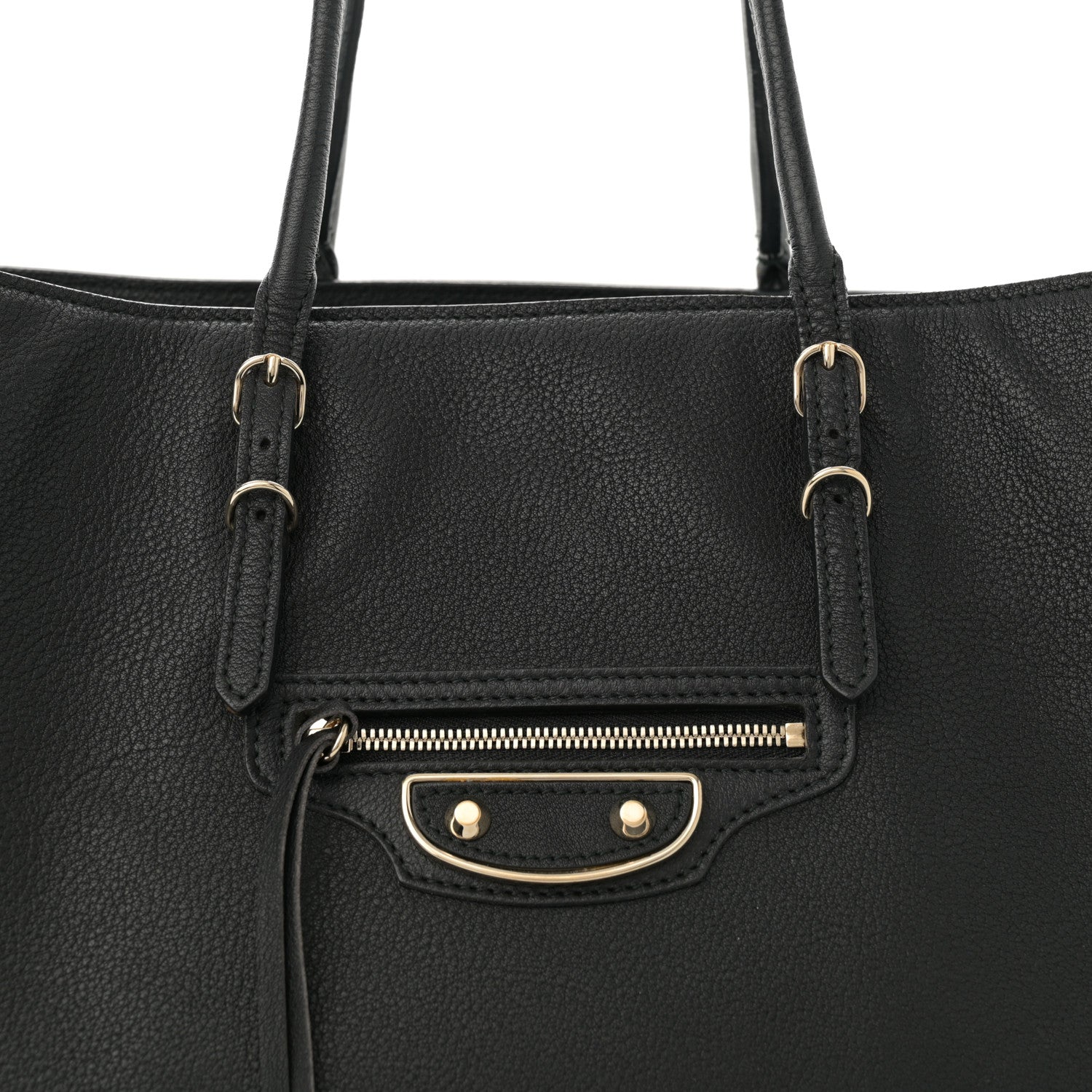 Balenciaga Grained Calfskin Silver Metallic Edge Hardware Papier A4 Tote Black 8 of 14