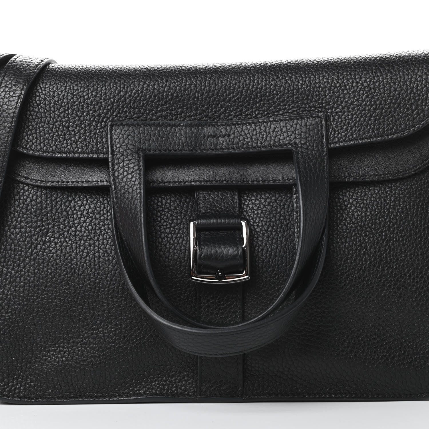 Hermes Taurillon Clemence Halzan 31 GM Black 10 of 17
