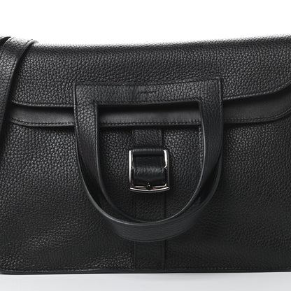 Hermes Taurillon Clemence Halzan 31 GM Black 10 of 17