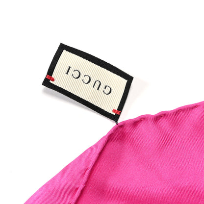 Gucci Silk Twill GG Monogram Flora Fluo GG Square Scarf Beige Pink 4 of 4