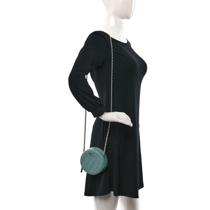 Chanel Lambskin Stitch Round Clutch With Chain Light Blue 2 of 12