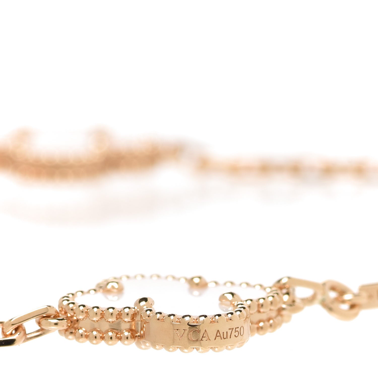 Van Cleef & Arpels 18K Yellow Gold Mother of Pearl 10 Motifs Vintage Alhambra Necklace 5 of 6