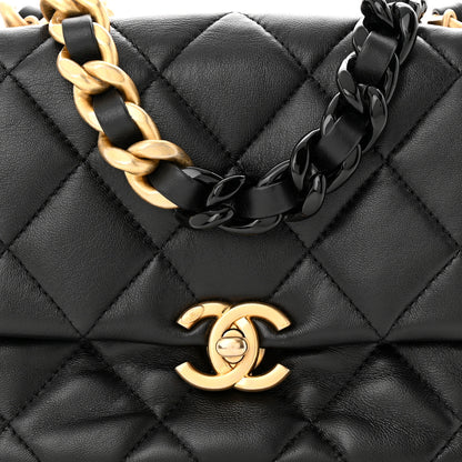 Chanel Lambskin Quilted Mini Lacquered Chain Flap Black 8 of 11