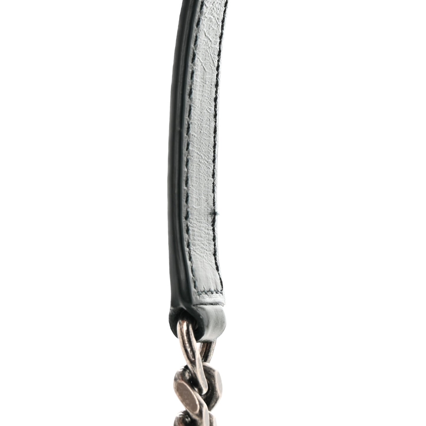 SAINT LAURENT Crinkled Lambskin Matelasse Monogram Medium Niki Chain Satchel Green
