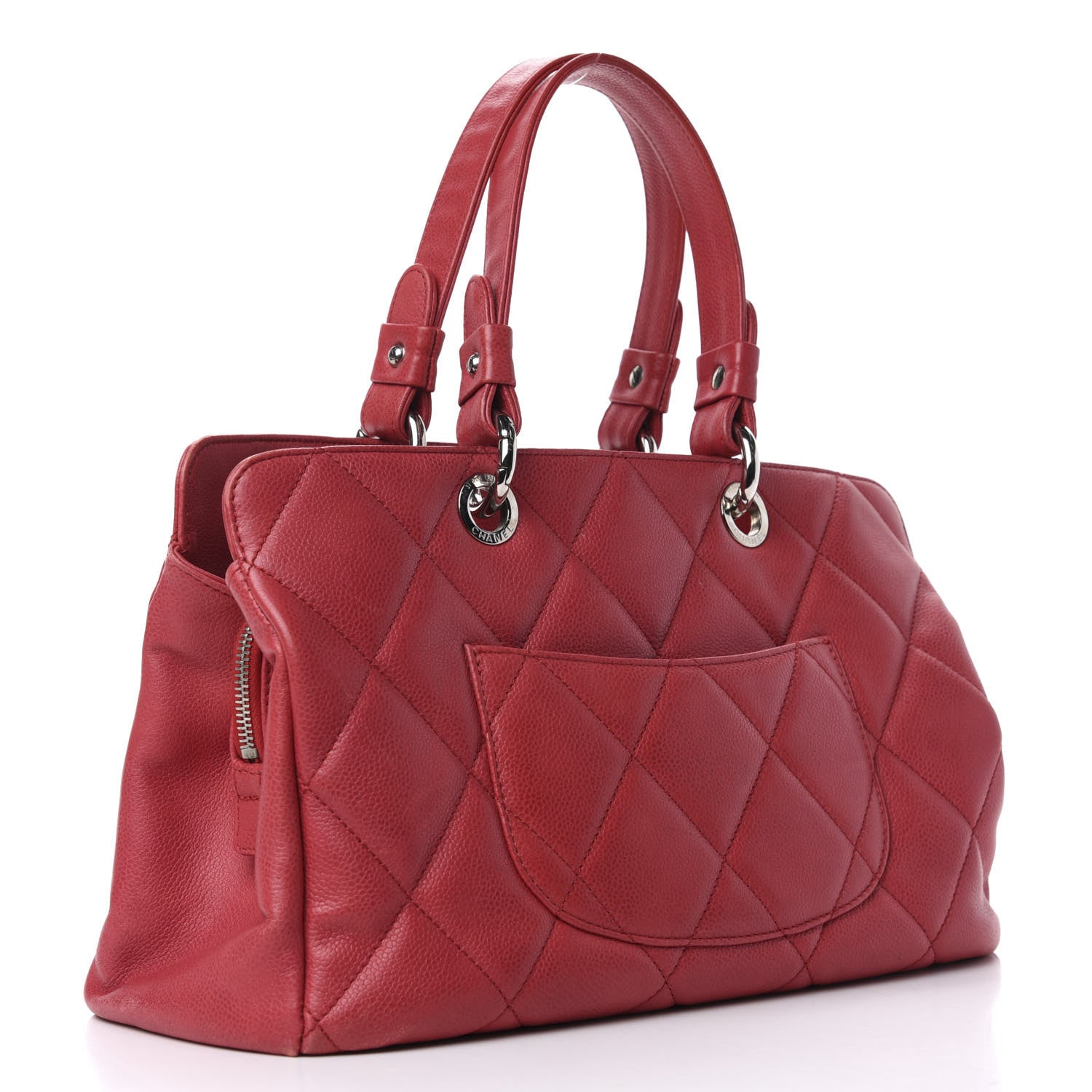 Chanel Soft Caviar Quilted CC Timeless Tote Red 2 of 10