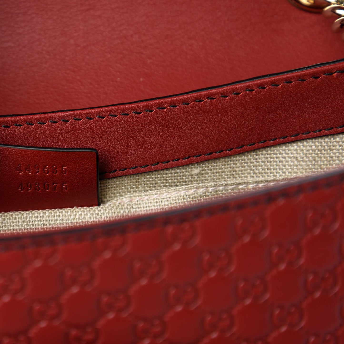Microguccissima Medium Emily Chain Shoulder Bag Red
