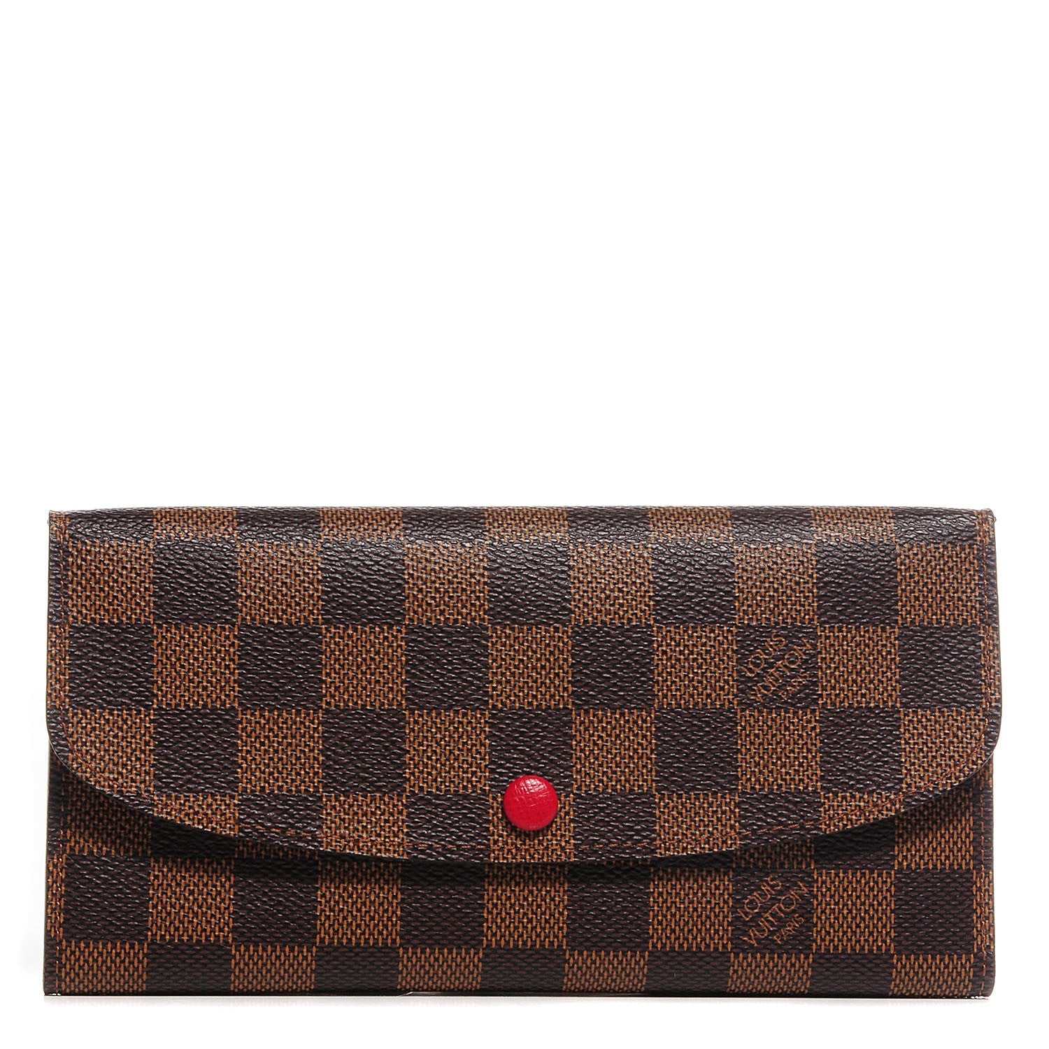 Louis Vuitton Damier Ebene Emilie Wallet Red 1 of 7
