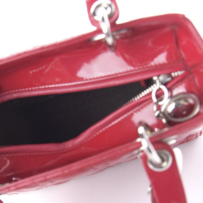 Christian Dior Patent Cannage Medium Lady Dior Red 5 of 9