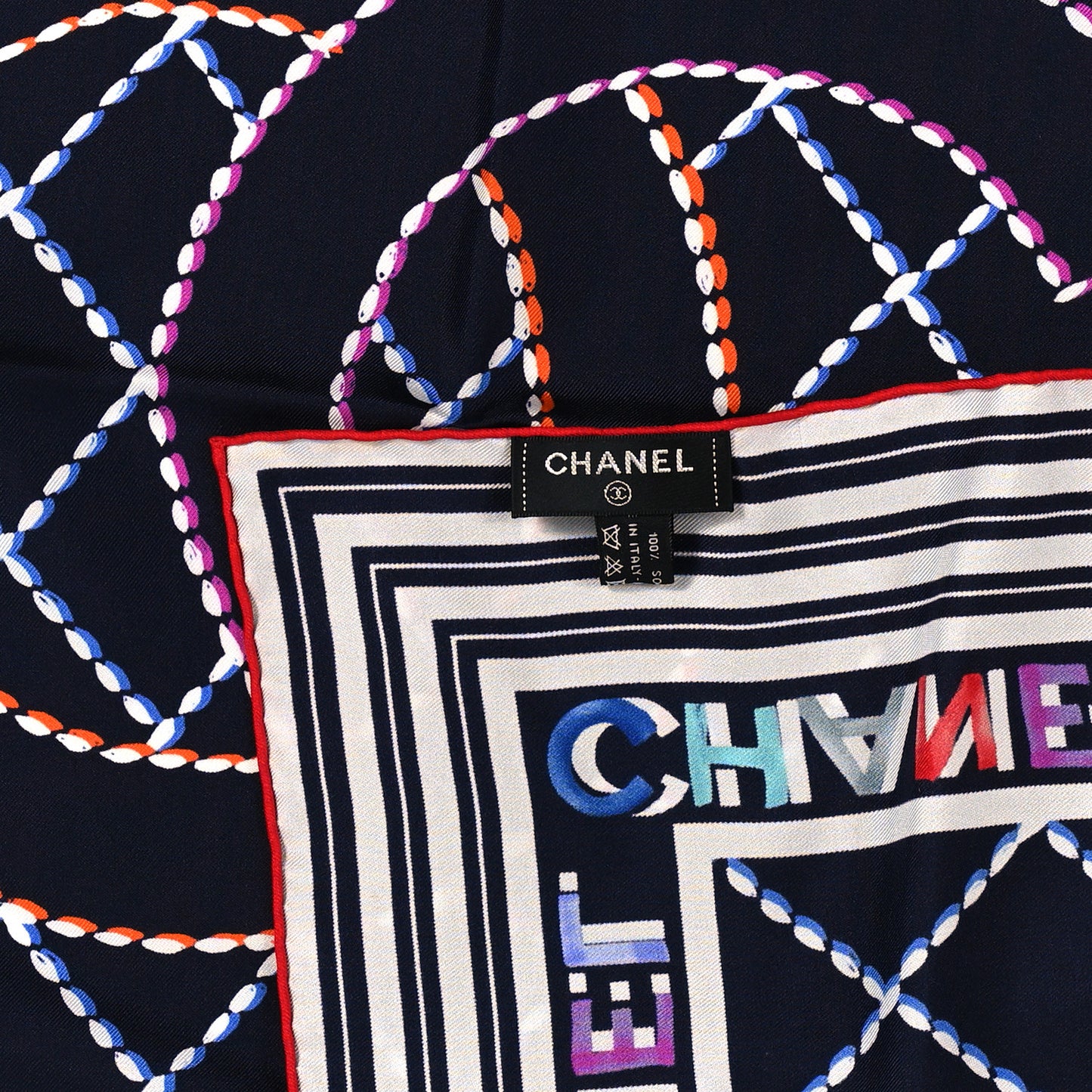 Silk CC Logo Square Scarf Multicolor