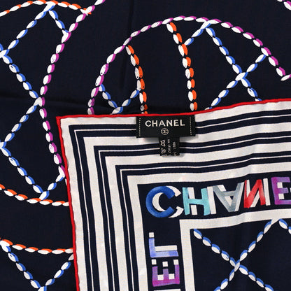 Chanel Silk CC Logo Square Scarf Multicolor 3 of 3