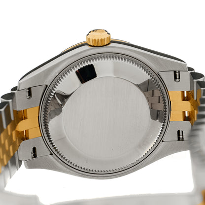 Rolex Stainless Steel 18K Yellow Gold Diamond 31mm Oyster Perpetual Datejust Watch Dark Grey Roman 278243 4 of 4