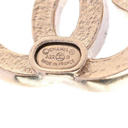 Chanel Crystal Double CC Earrings Gold Black 3 of 5