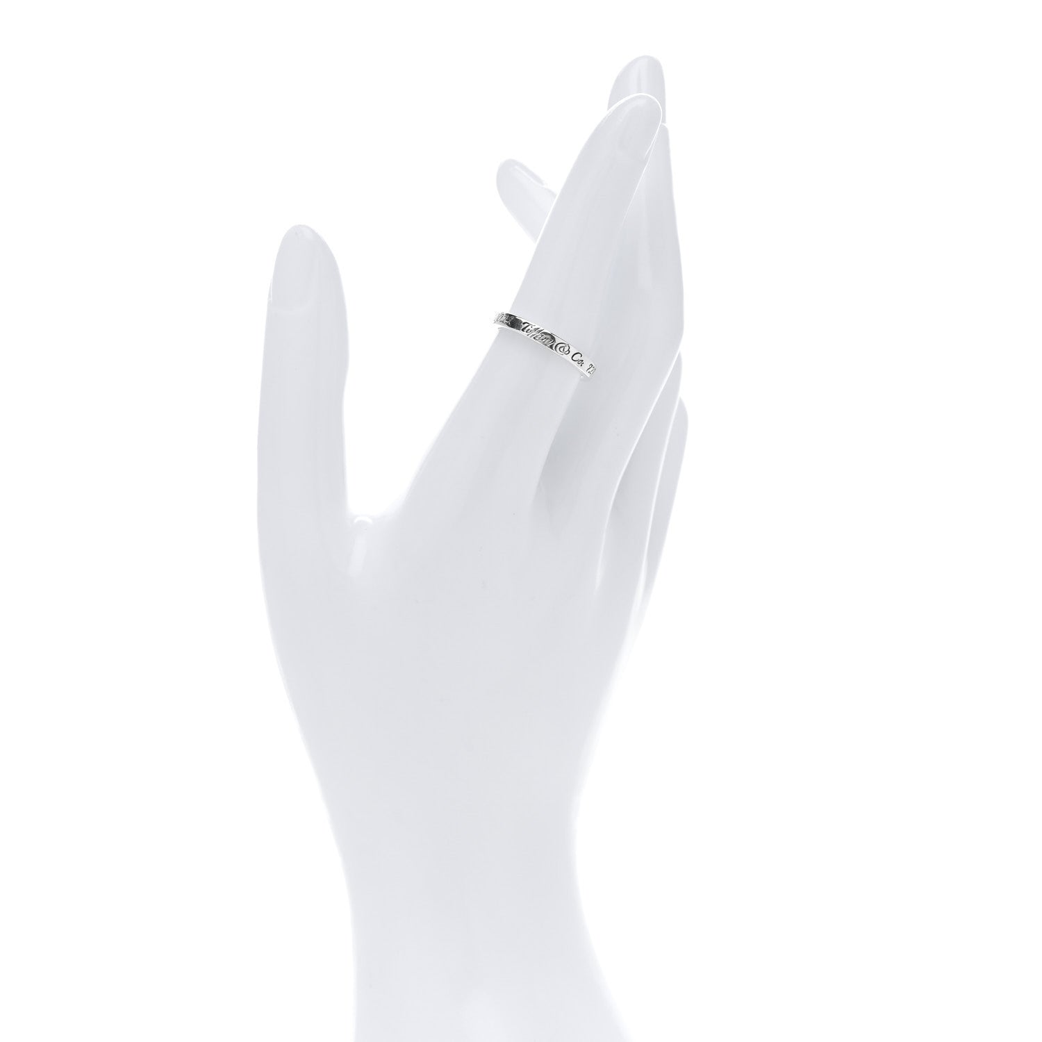 Tiffany Sterling Silver Narrow Notes Ring 54 6.75 2 of 4