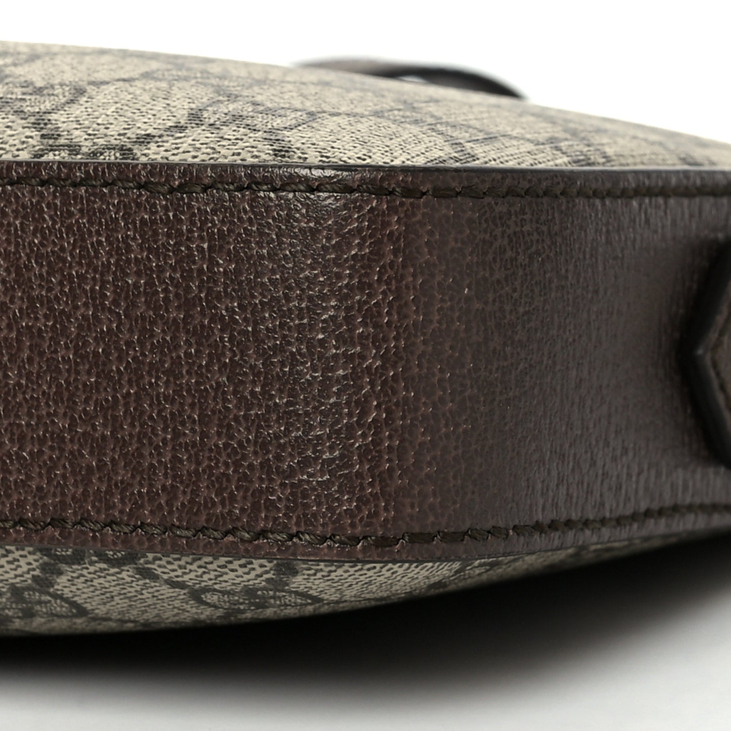GG Supreme Monogram Textured Dollar Calfskin Web Ophidia Wristlet Shoulder Bag Beige Ebony New Acero