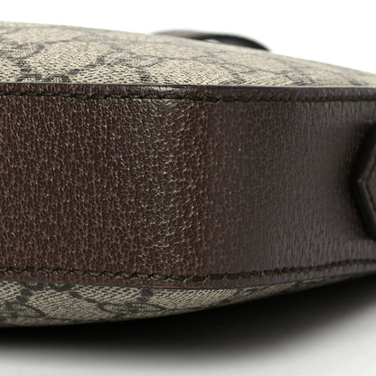 Gucci GG Supreme Monogram Textured Dollar Calfskin Web Ophidia Wristlet Shoulder Bag Beige Ebony New Acero 10 of 10
