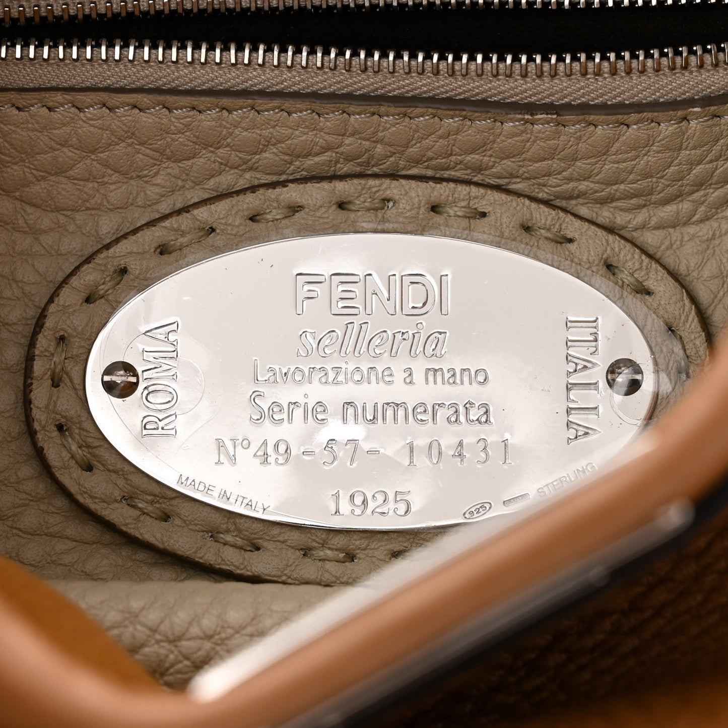 Cuoio Romano Selleria Bi-Color Mini Peekaboo Iconic Satchel Mou Milk