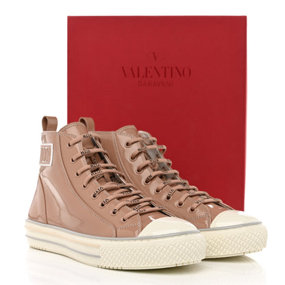 Valentino Garavani Patent Calfskin Womens Giggies High Top Sneakers 40 Rose Cannelle 9 of 9