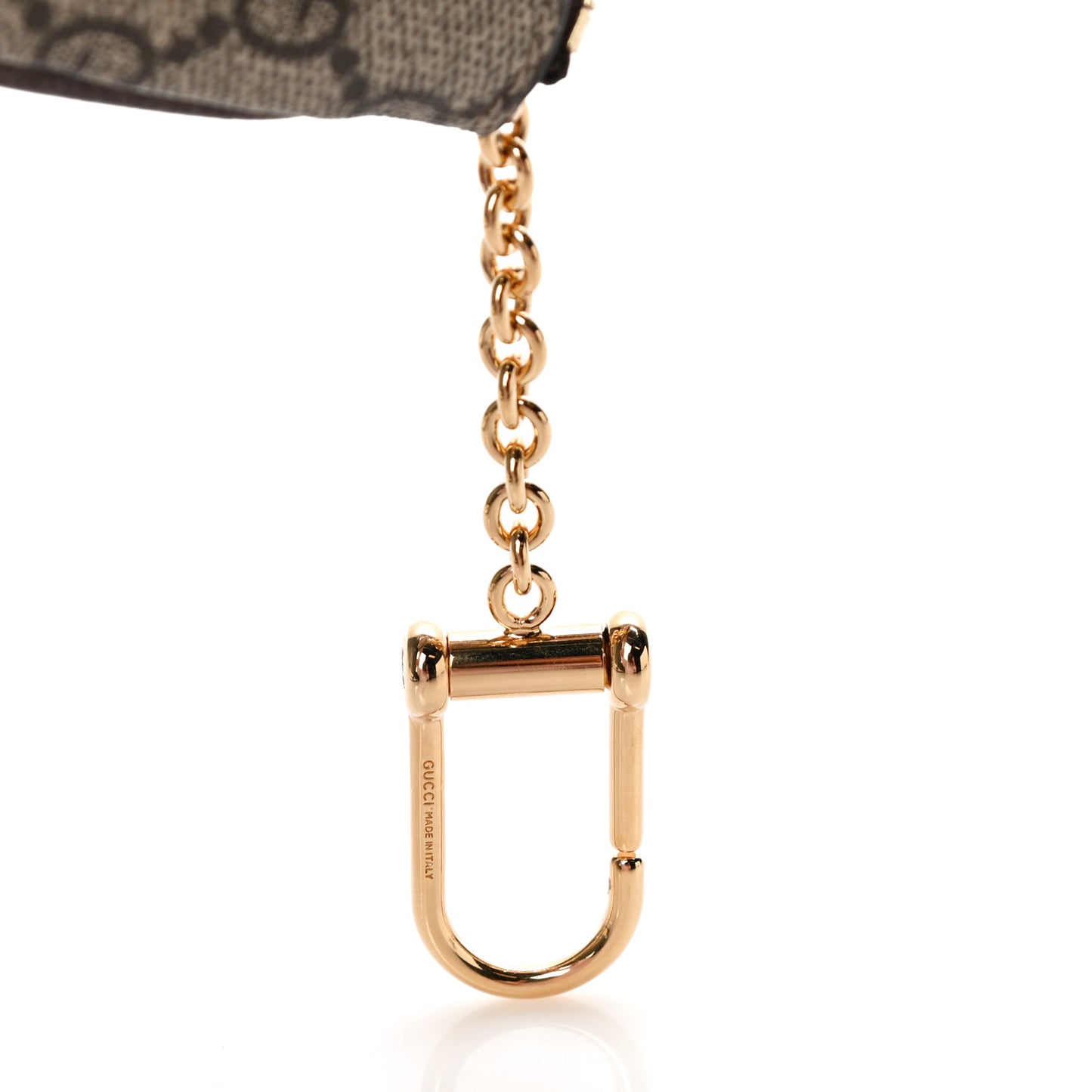 GG Supreme Monogram Web Ophidia Key Case Beige New Acero