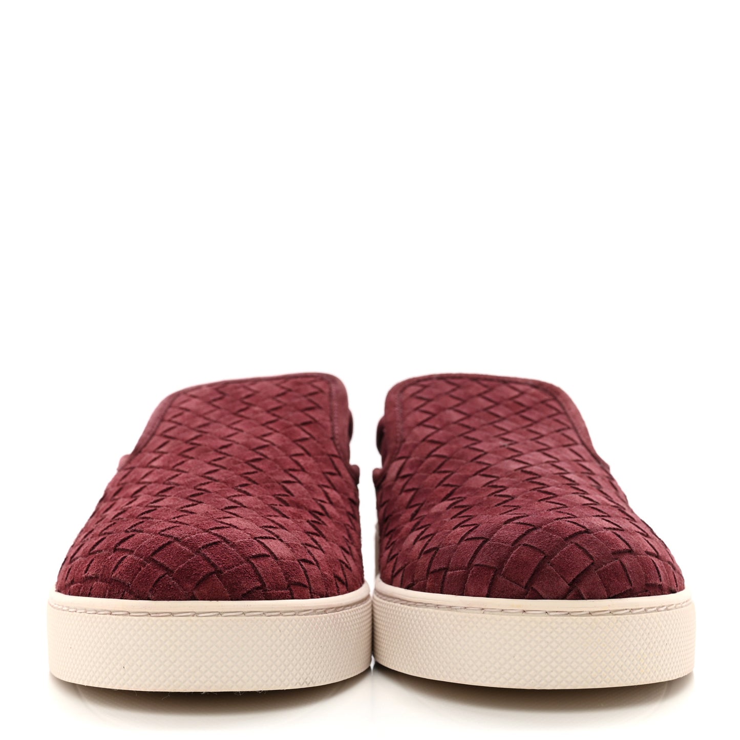 Nappa Intrecciato Suede Mens Dodger Slip On Sneakers 42 Burgundy