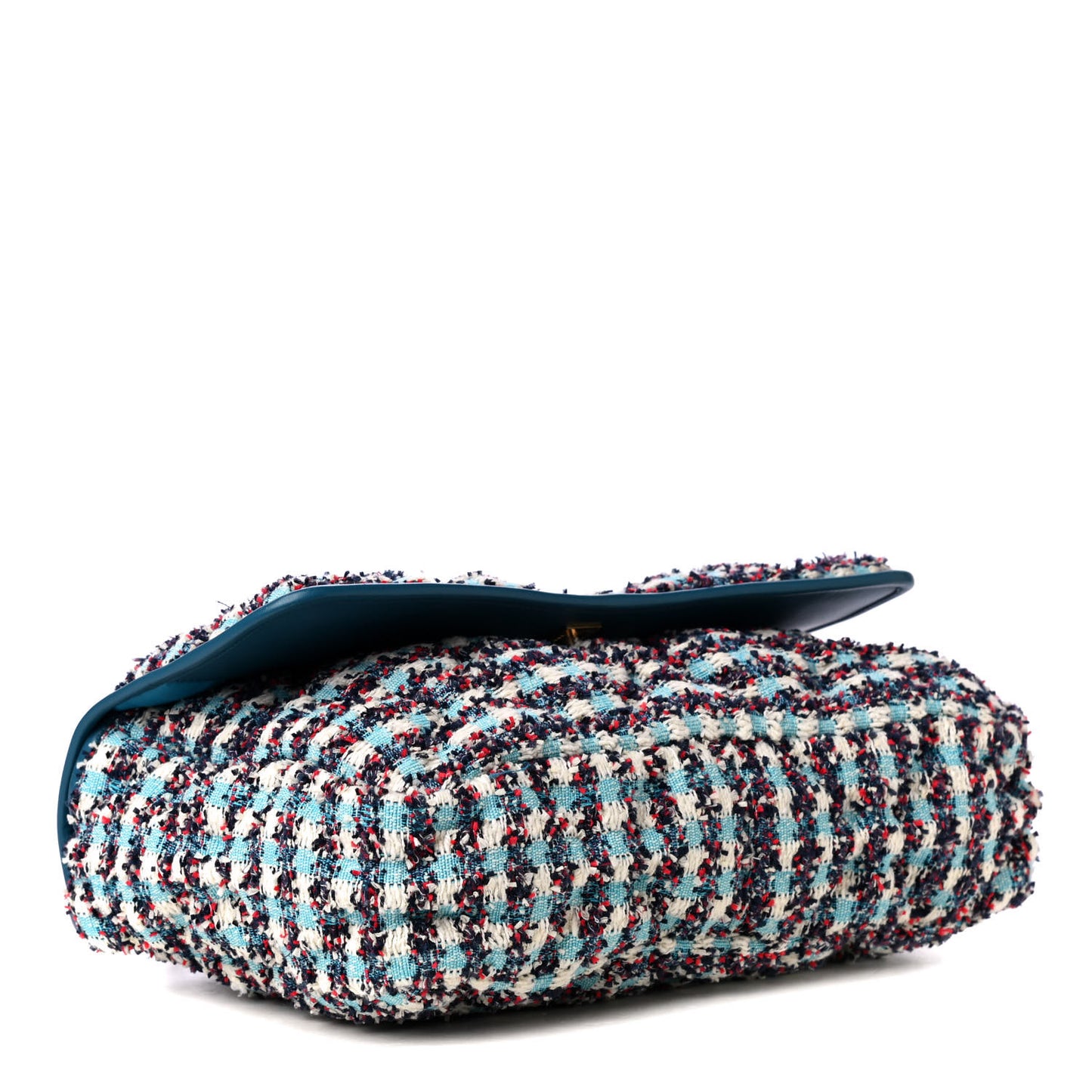 Lambskin Tweed Maxi Flap Blue Multicolor