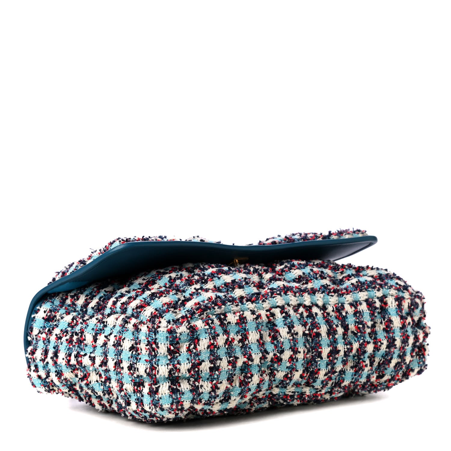 Chanel Lambskin Tweed Maxi Flap Blue Multicolor 4 of 5