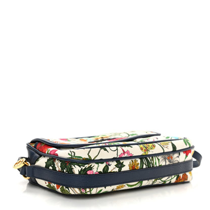 Gucci Canvas Flora Floral Shoulder Bag White Blue Agata Multicolor 4 of 11