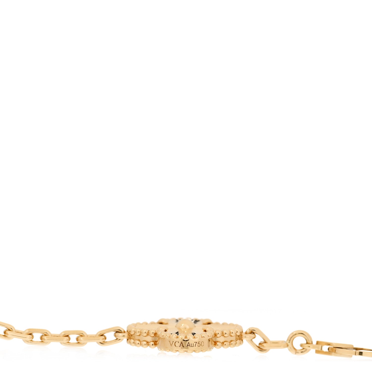 Van Cleef & Arpels 18K Yellow Gold 5 Motifs Guilloche Vintage Alhambra Bracelet 3 of 6