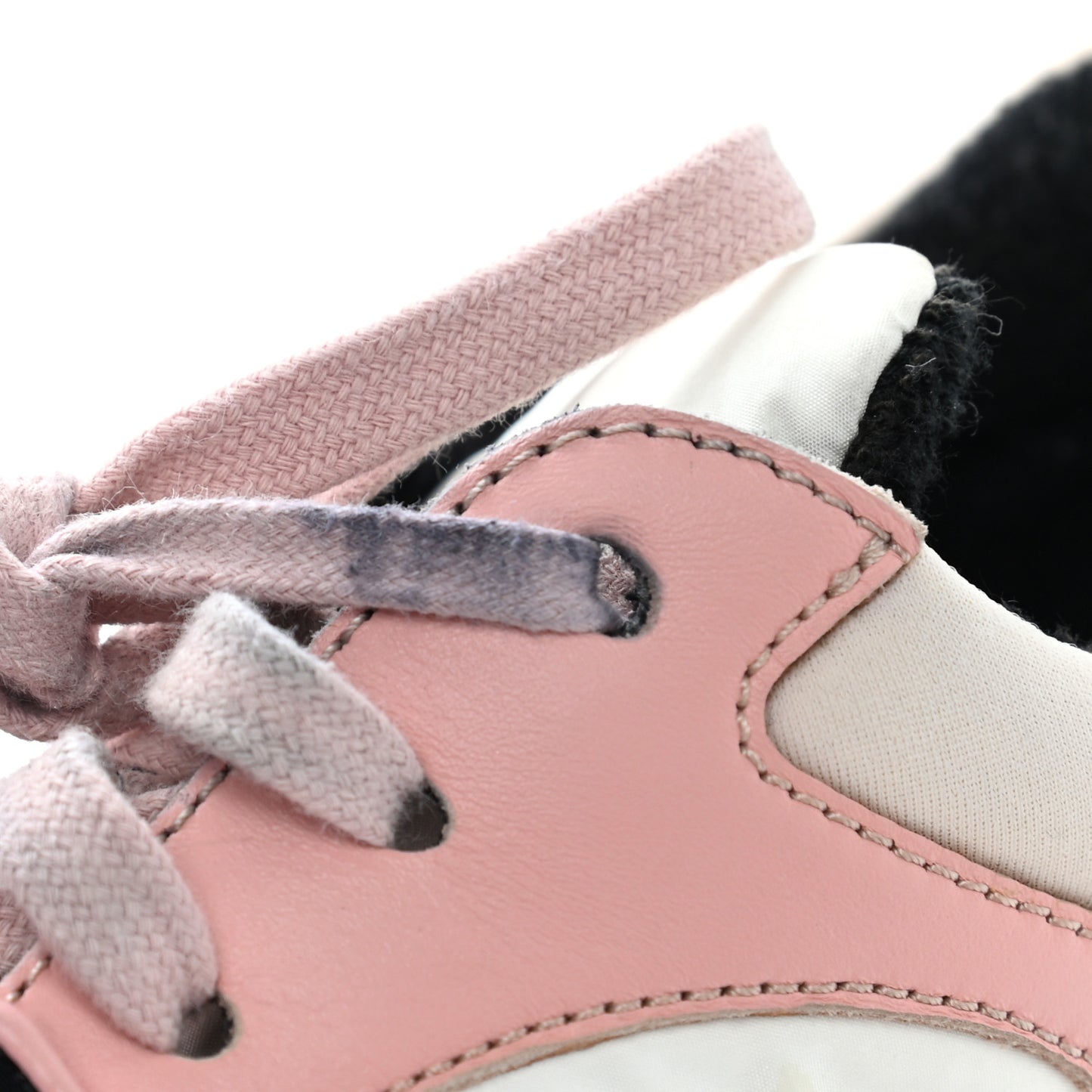 Nylon Lambskin Suede Calfskin CC Sneakers 36.5 Pink