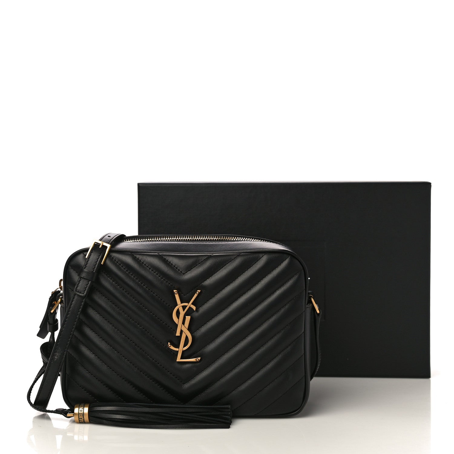 Saint Laurent Calfskin Matelasse Monogram Lou Camera Bag Black 11 of 11