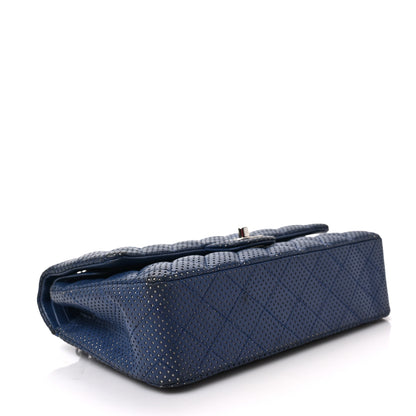 Chanel Lambskin Perforated Medium Double Flap Blue 8 of 11