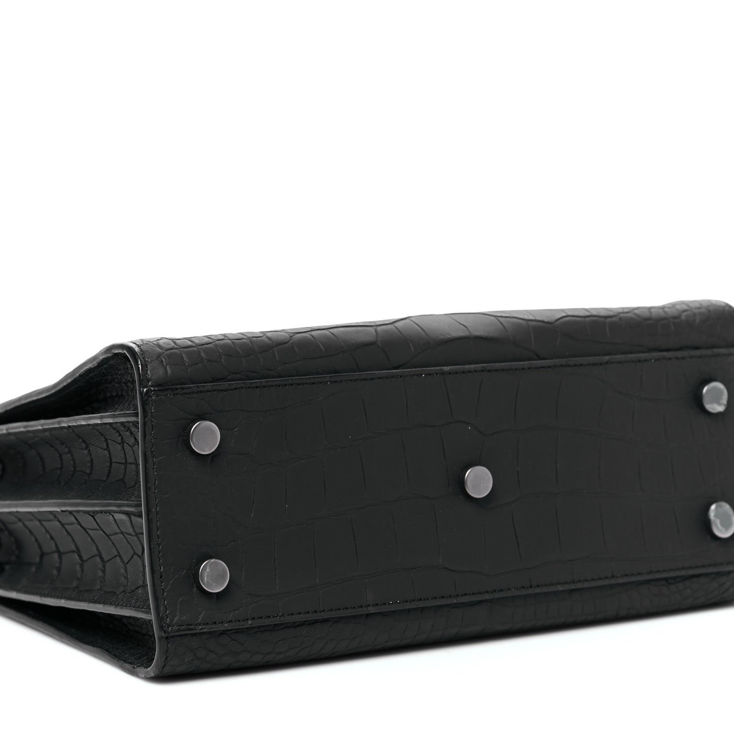 Matte Alligator Baby Souple Sac de Jour Cocco Carbone
