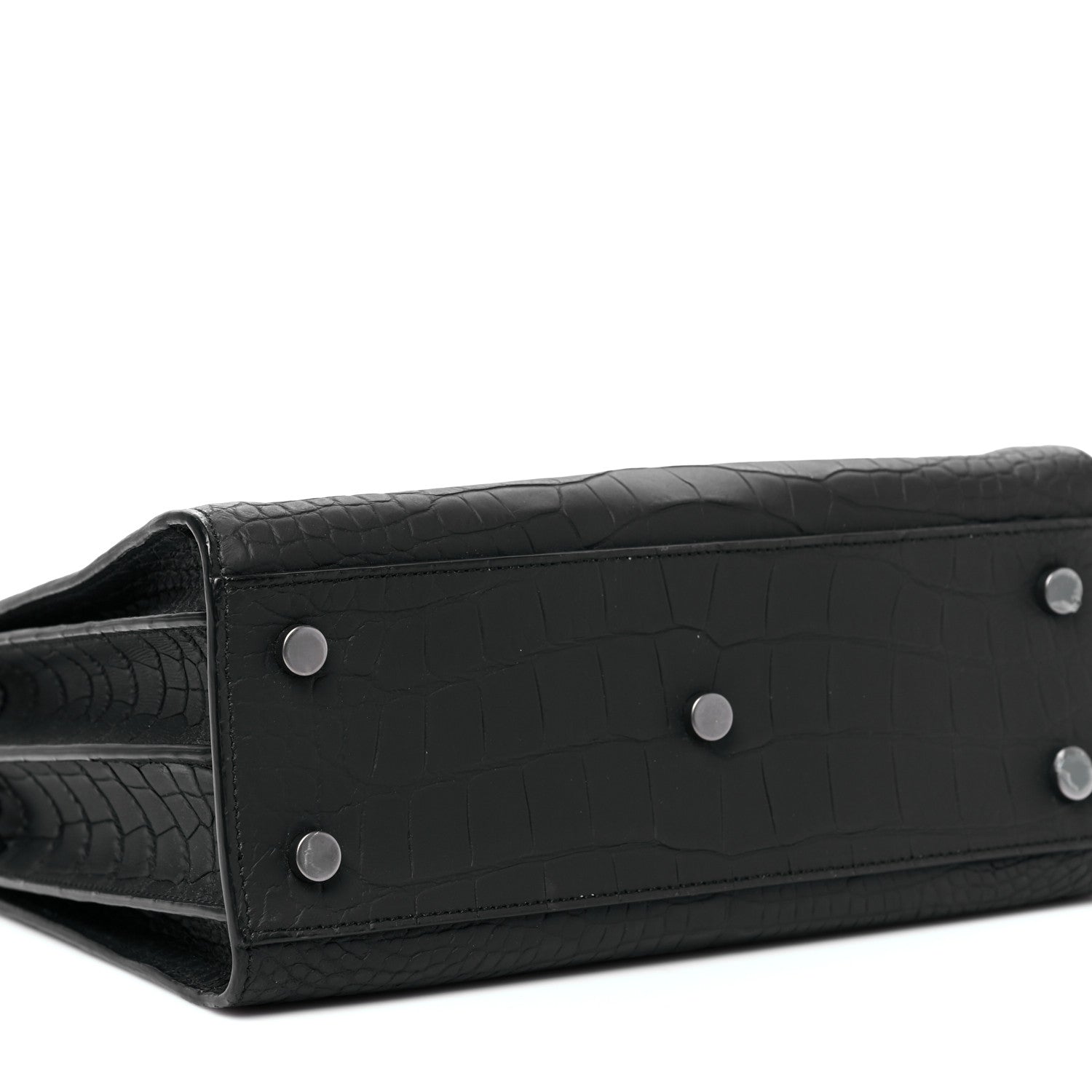 Saint Laurent Matte Alligator Baby Souple Sac de Jour Cocco Carbone 6 of 7