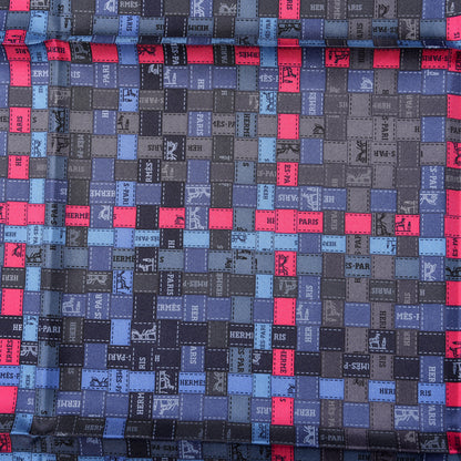 Hermes Silk Bolduc Au Carre Scarf 90 Bleu Jean Rose Vif 2 of 4