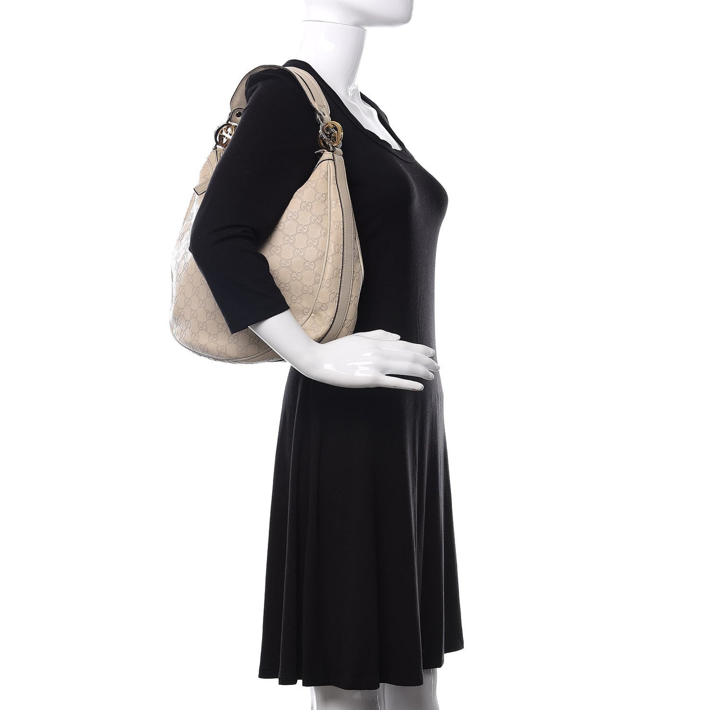 Guccissima Medium GG Twins Hobo Off White