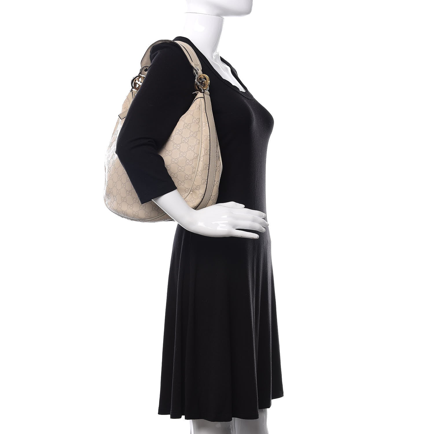 Gucci Guccissima Medium GG Twins Hobo Off White 2 of 14