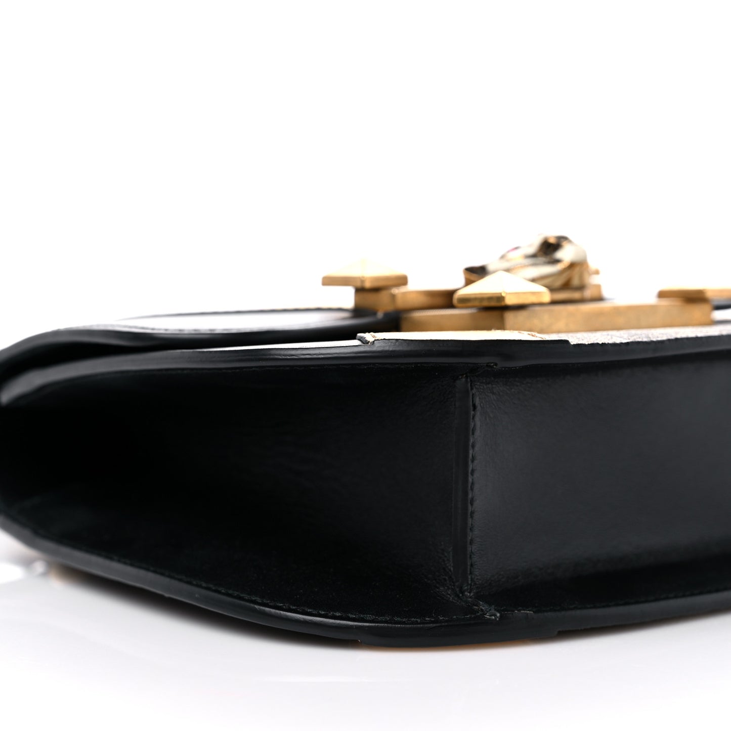 GG Supreme Monogram Small Osiride Shoulder Bag Black Gold