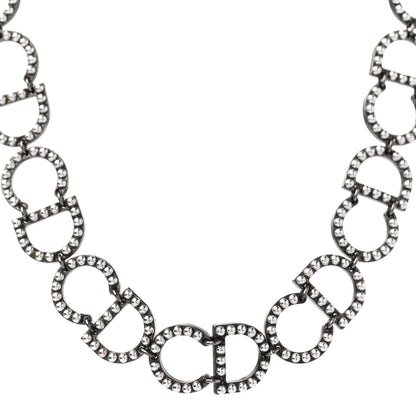 Christian Dior Metal Logo CD Choker Necklace Ruthenium 1 of 5
