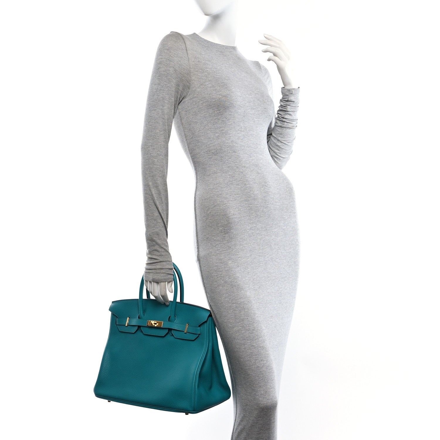 Hermes Taurillon Clemence Birkin 35 Bleu Paon 2 of 10