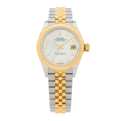 Rolex Stainless Steel 18K Yellow Gold Diamond Mother of Pearl 28mm Oyster Perpetual Datejust Watch 279173 1 of 6