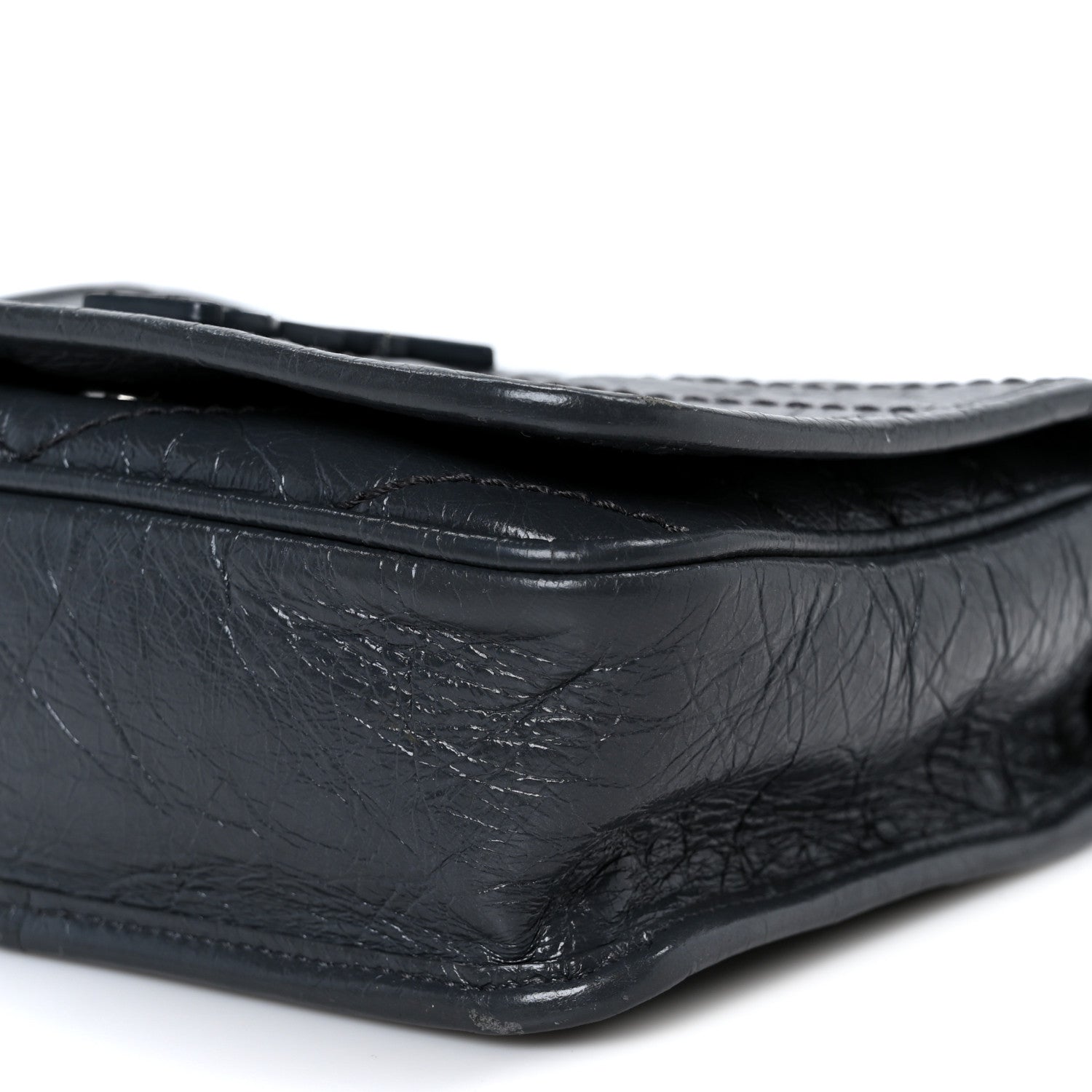 Saint Laurent Crinkled Calfskin Matelasse Monogram Niki Chain Wallet Dark Smog 9 of 9