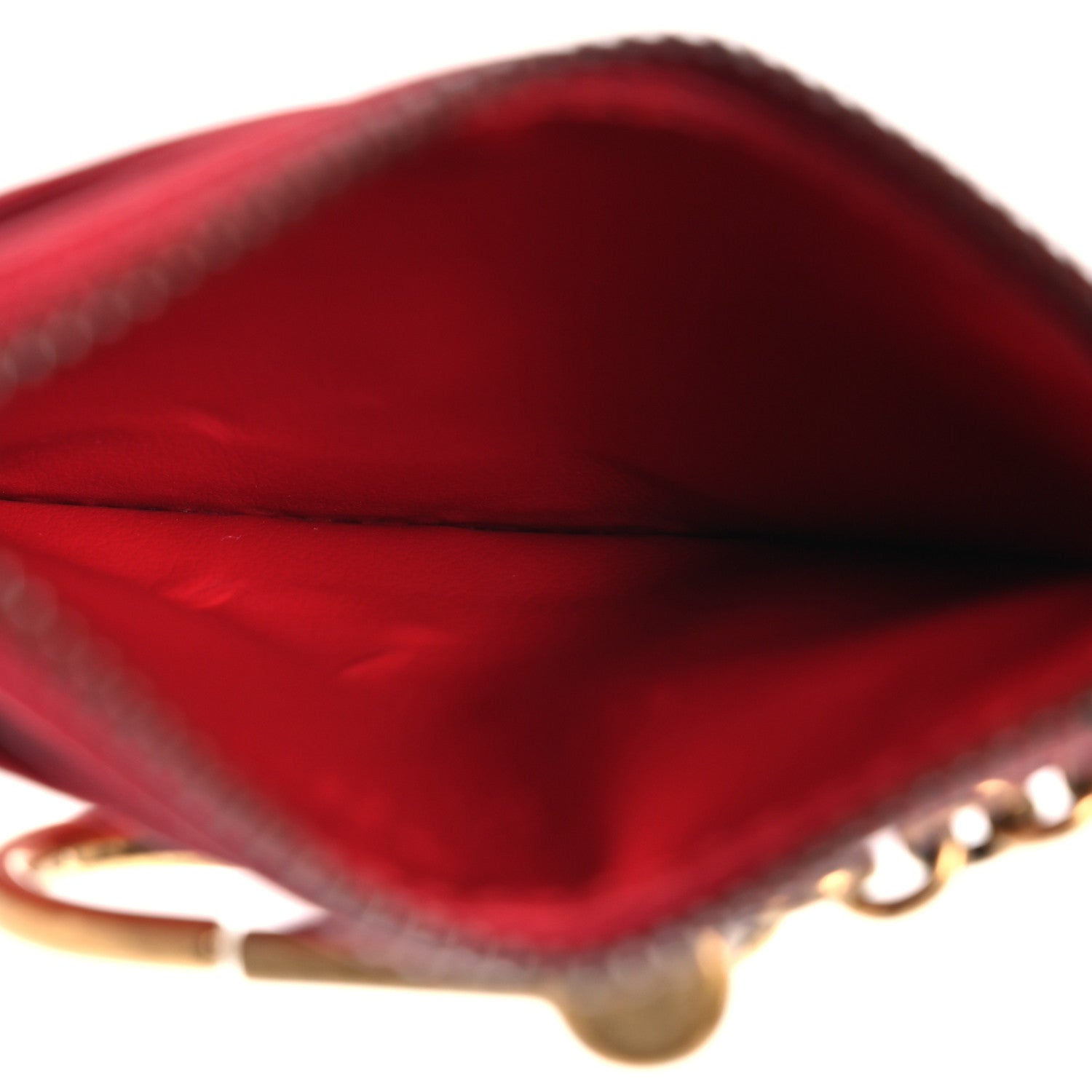 Gucci Calfskin Matelasse GG Marmont Key Case Card Holder Hibiscus Red 5 of 9